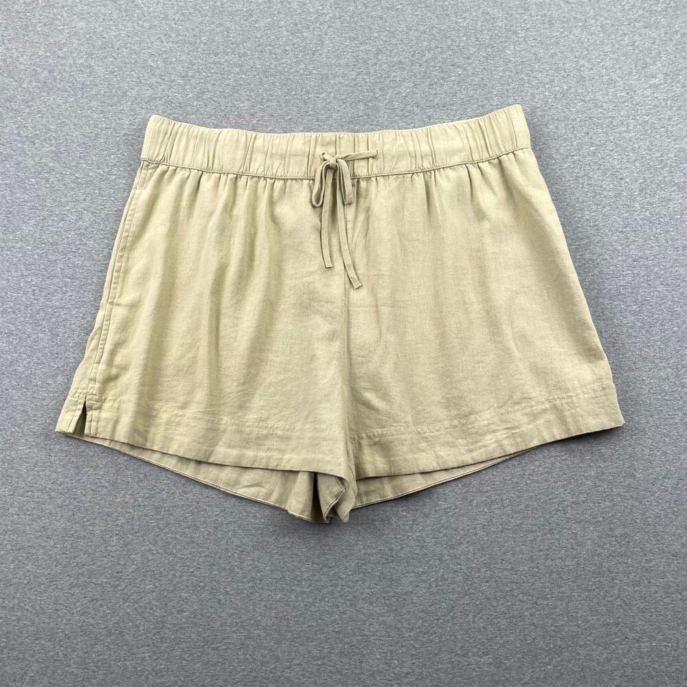 Melrose and Market Linen Shorts Womens XXL Beige Tan Drawstring Pull-On Casual